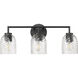 Catania 3 Light 22.8 inch Matte Black Bathroom Vanity Light Wall Light